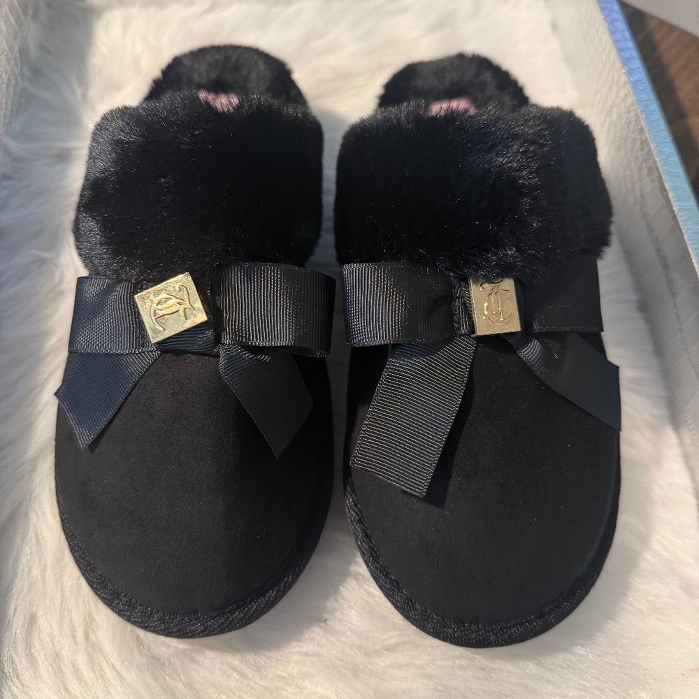 Black Juicy Couture Woman's House Shoes Sz: 5-6